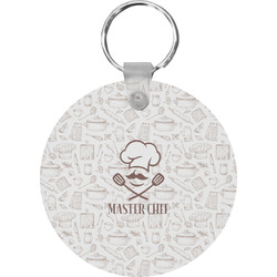 Master Chef Round Plastic Keychain (Personalized)
