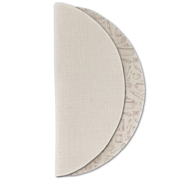 Master Chef Round Linen Placemats - HALF FOLDED (single sided)