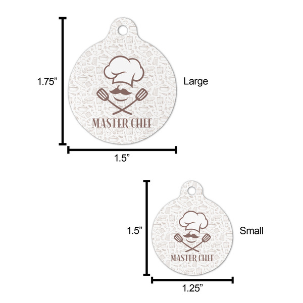Master Chef Round Pet ID Tag - Large - Comparison Scale