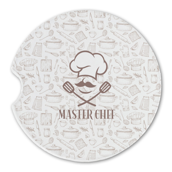 Custom Master Chef Sandstone Car Coaster - Single (Personalized)