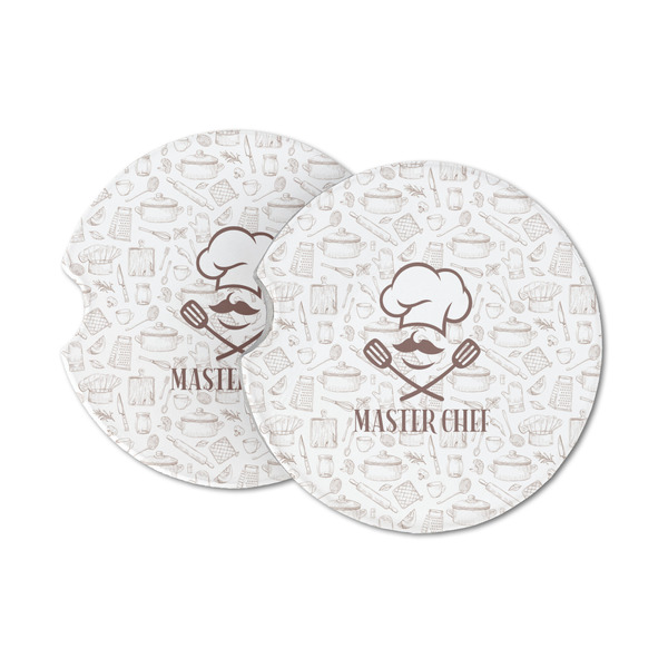 Custom Master Chef Sandstone Car Coasters (Personalized)
