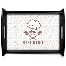 Master Chef Black Wooden Tray - Large w/ Name or Text