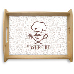 Master Chef Natural Wooden Tray - Large w/ Name or Text