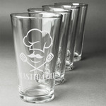 Master Chef Pint Glasses - Engraved (Set of 4) (Personalized)