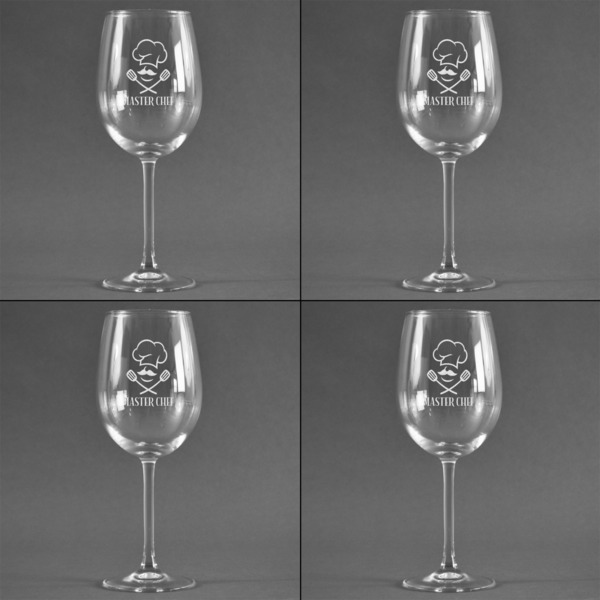 Master Chef Set of Four Personalized Wineglasses (Approval)
