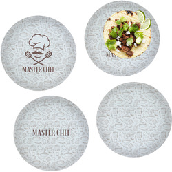 Master Chef Set of 4 Glass Lunch / Dinner Plate 10" (Personalized)