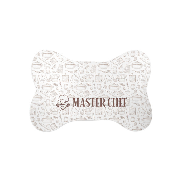 Custom Master Chef Bone Shaped Dog Food Mat (Small) (Personalized)
