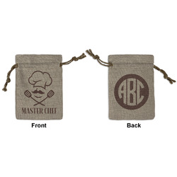 Master Chef Small Burlap Gift Bag - Front & Back (Personalized)