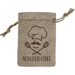 Master Chef Small Burlap Gift Bag - Front (Personalized)