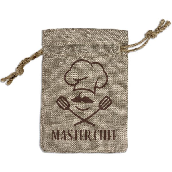 Master Chef Small Burlap Gift Bag - Front