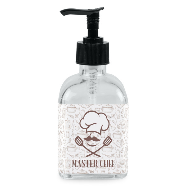 Custom Master Chef Glass Soap & Lotion Bottle - Single Bottle (Personalized)