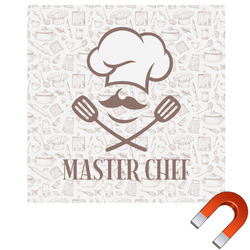 Master Chef Square Car Magnet - 6" w/ Name or Text