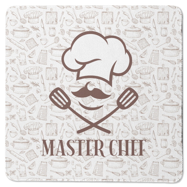 Custom Master Chef Square Rubber Backed Coaster w/ Name or Text