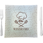 Master Chef Glass Square Lunch / Dinner Plate 9.5" w/ Name or Text