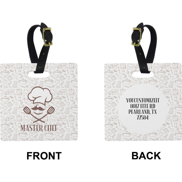 Master Chef Square Luggage Tag (Front + Back)