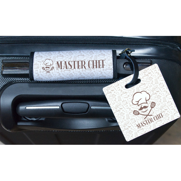 Master Chef Square Luggage Tag & Handle Wrap - In Context