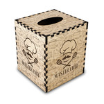 Master Chef Wood Tissue Box Cover - Square (Personalized)