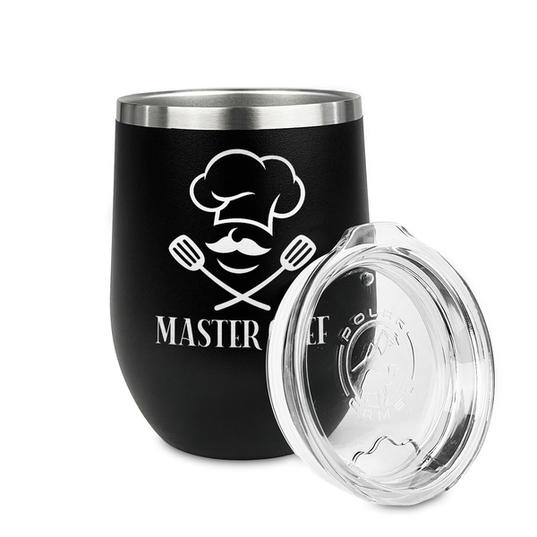 Master Chef Stainless Wine Tumblers - Black - Single Sided - Alt View