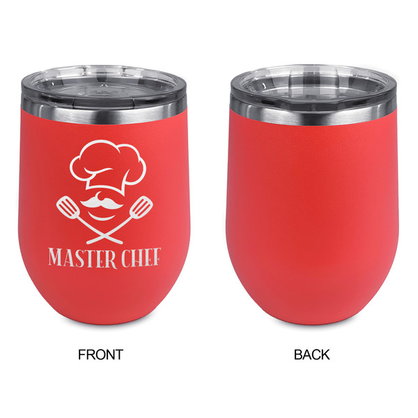 Master Chef Stainless Wine Tumblers - Coral - Single Sided - Approval