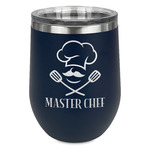 Master Chef Stemless Stainless Steel Wine Tumbler - Navy - Double Sided (Personalized)