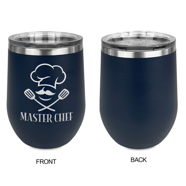 Master Chef Stainless Wine Tumblers - Navy - Single Sided - Approval