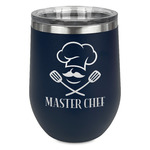 Master Chef Stemless Stainless Steel Wine Tumbler - Navy - Single Sided (Personalized)