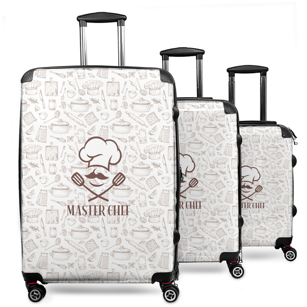 Custom Master Chef 3 Piece Luggage Set - 20" Carry On, 24" Medium Checked, 28" Large Checked (Personalized)