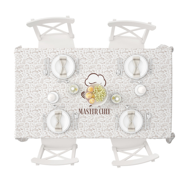 Master Chef Tablecloths (58"x102") - TOP VIEW (with plates)