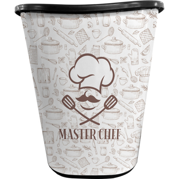 Custom Master Chef Waste Basket - Single Sided (Black) w/ Name or Text