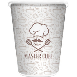 Master Chef Waste Basket - Single Sided (White) w/ Name or Text