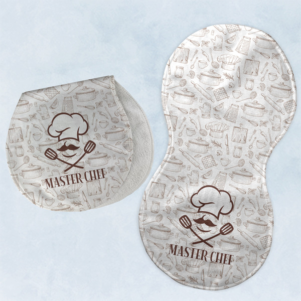 Custom Master Chef Burp Pads - Velour - Set of 2 w/ Name or Text