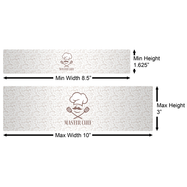 Master Chef Water Bottle Labels w/ Dimensions