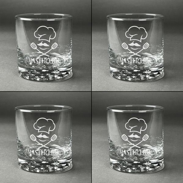 Master Chef Whiskey Glasses - Set of 4 all Engraved