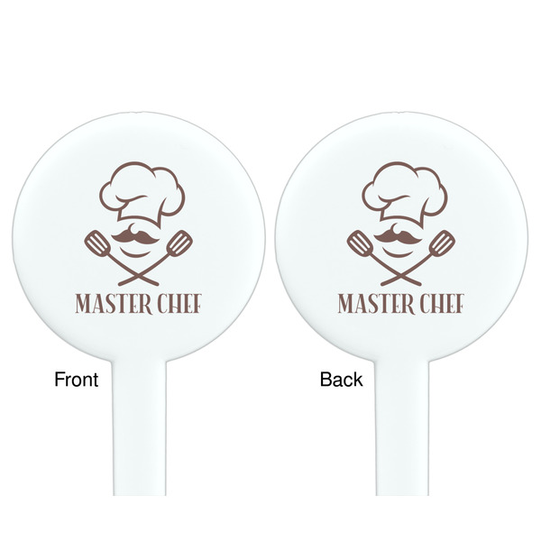 Master Chef White Plastic 7" Stir Stick - Double Sided - Round - Front & Back