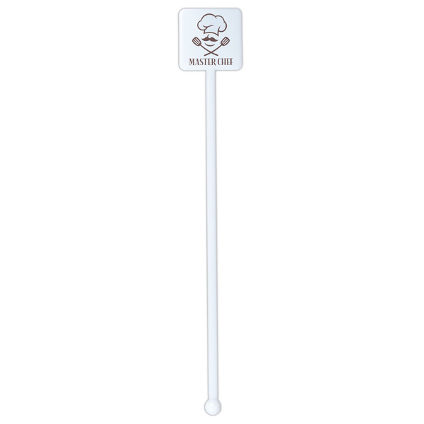 Master Chef White Plastic Stir Stick - Single Sided - Square - Single Stick