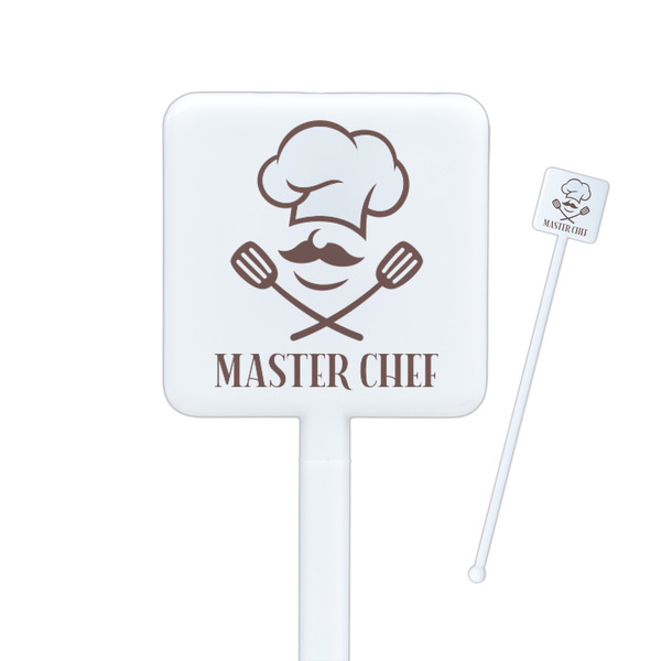 Custom Master Chef Square Plastic Stir Sticks (Personalized)