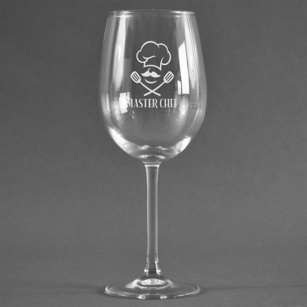 Custom Master Chef Wine Glass (Single) (Personalized)