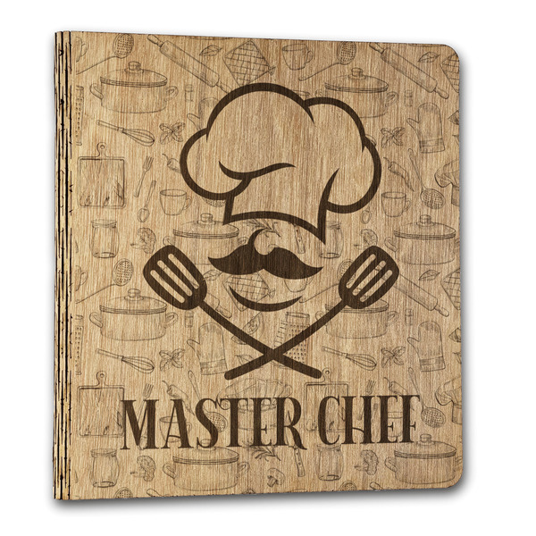 Master Chef Wood 3-Ring Binders - 1" Letter - Front