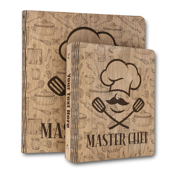 Custom Master Chef Wood 3-Ring Binder (Personalized)
