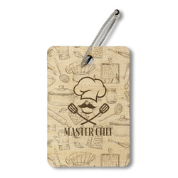Master Chef Wood Luggage Tag - Rectangle (Personalized)