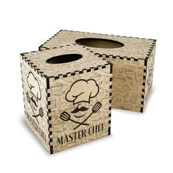 Master Chef Wood Tissue Box Cover (Personalized)