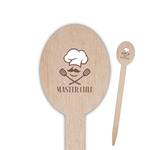 Master Chef Oval Wooden Food Picks - Single Sided (Personalized)