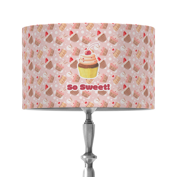 Sweet Cupcakes 12" Drum Lampshade - ON STAND (Fabric)