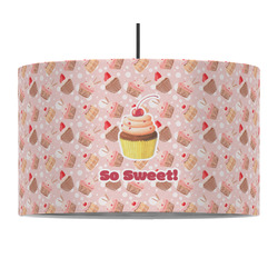 Sweet Cupcakes 12" Drum Pendant Lamp - Fabric (Personalized)