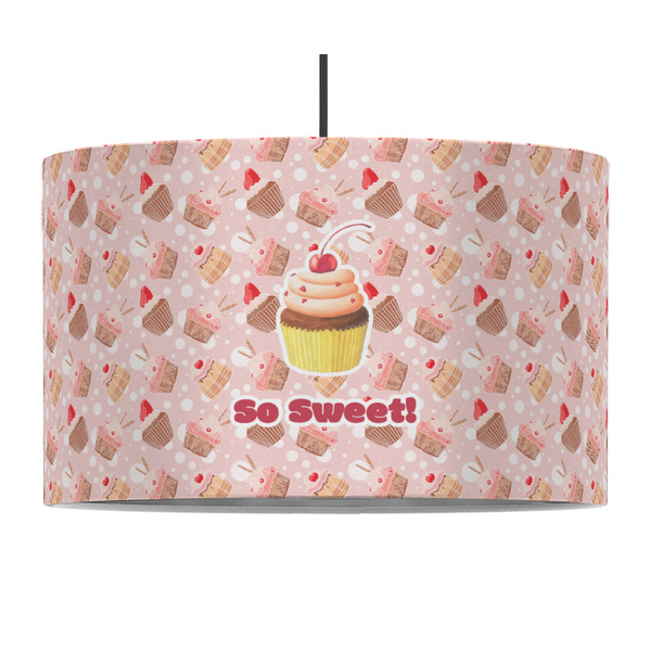 Custom Sweet Cupcakes 12" Drum Pendant Lamp - Fabric (Personalized)