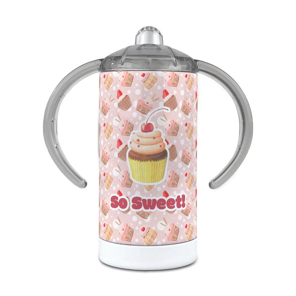 Custom Sweet Cupcakes 12 oz Stainless Steel Sippy Cup (Personalized)