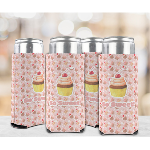 Sweet Cupcakes 12oz Tall Can Sleeve - Set of 4 - LIFESTYLE