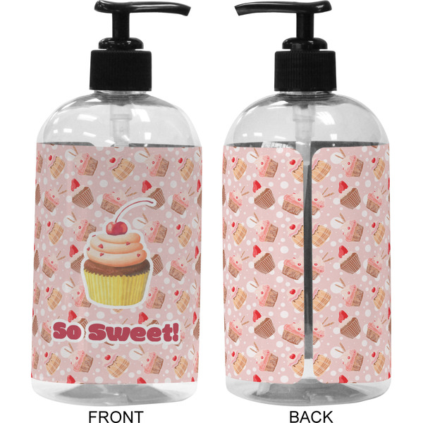 Sweet Cupcakes 16 oz Plastic Liquid Dispenser (Approval) - Black