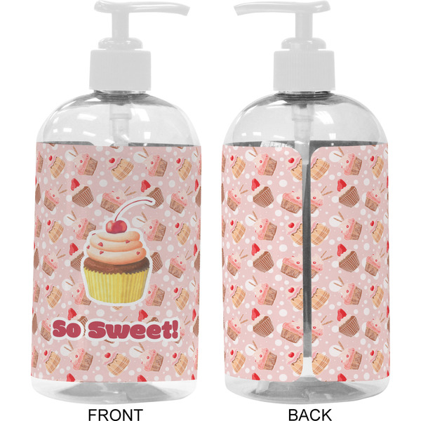 Sweet Cupcakes 16 oz Plastic Liquid Dispenser- Approval- White