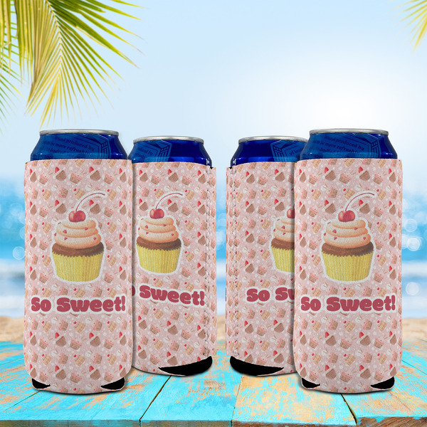 Sweet Cupcakes 16oz Can Sleeve - Set of 4 - LIFESTYLE